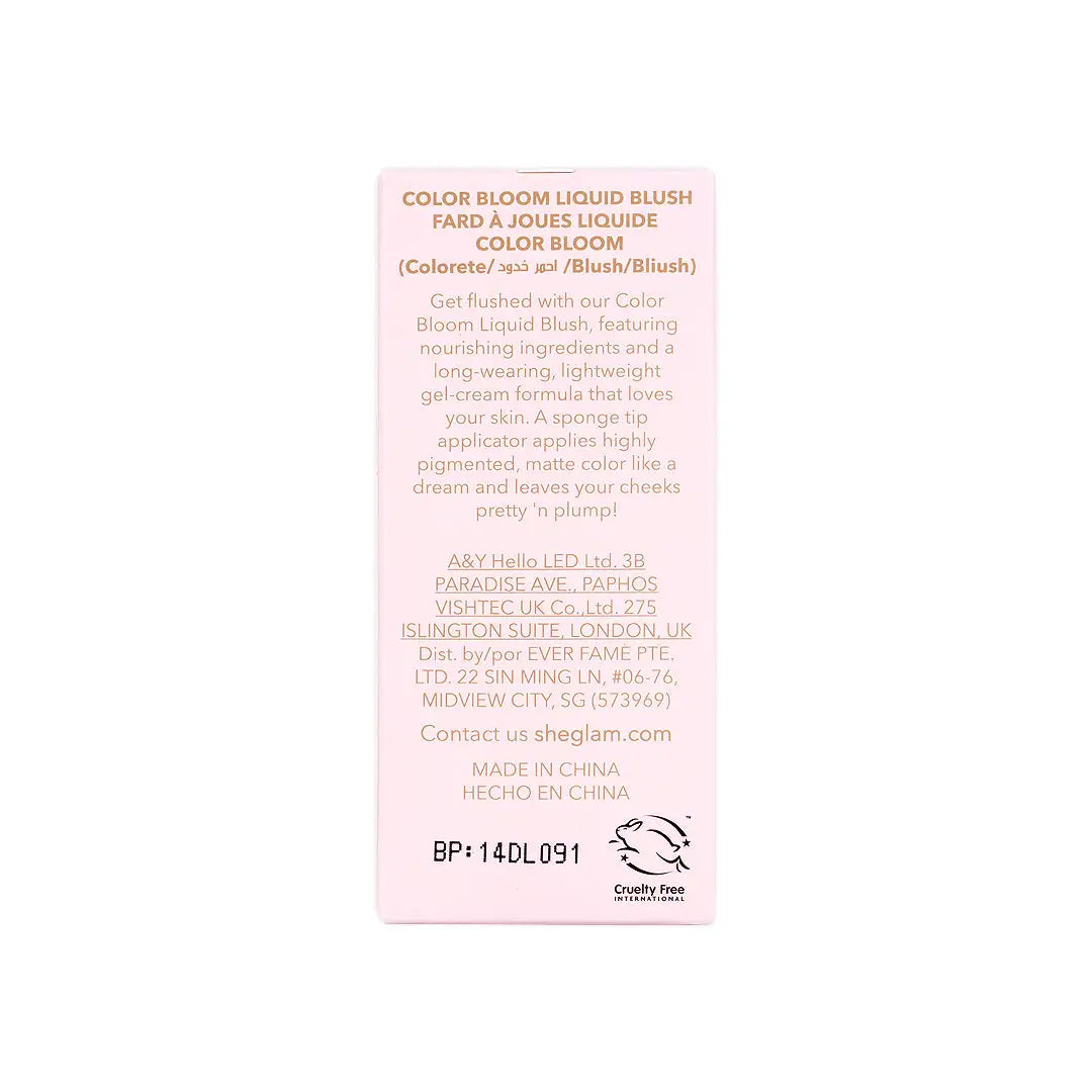 58164-Sheglam Color Bloom Liquid Blush Matte Finish Cutie Pie +9