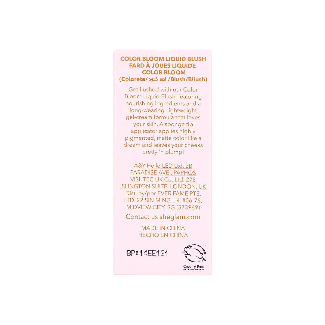 58166-Sheglam Color Bloom Liquid Blush Matte Finish Swipe Right  +9