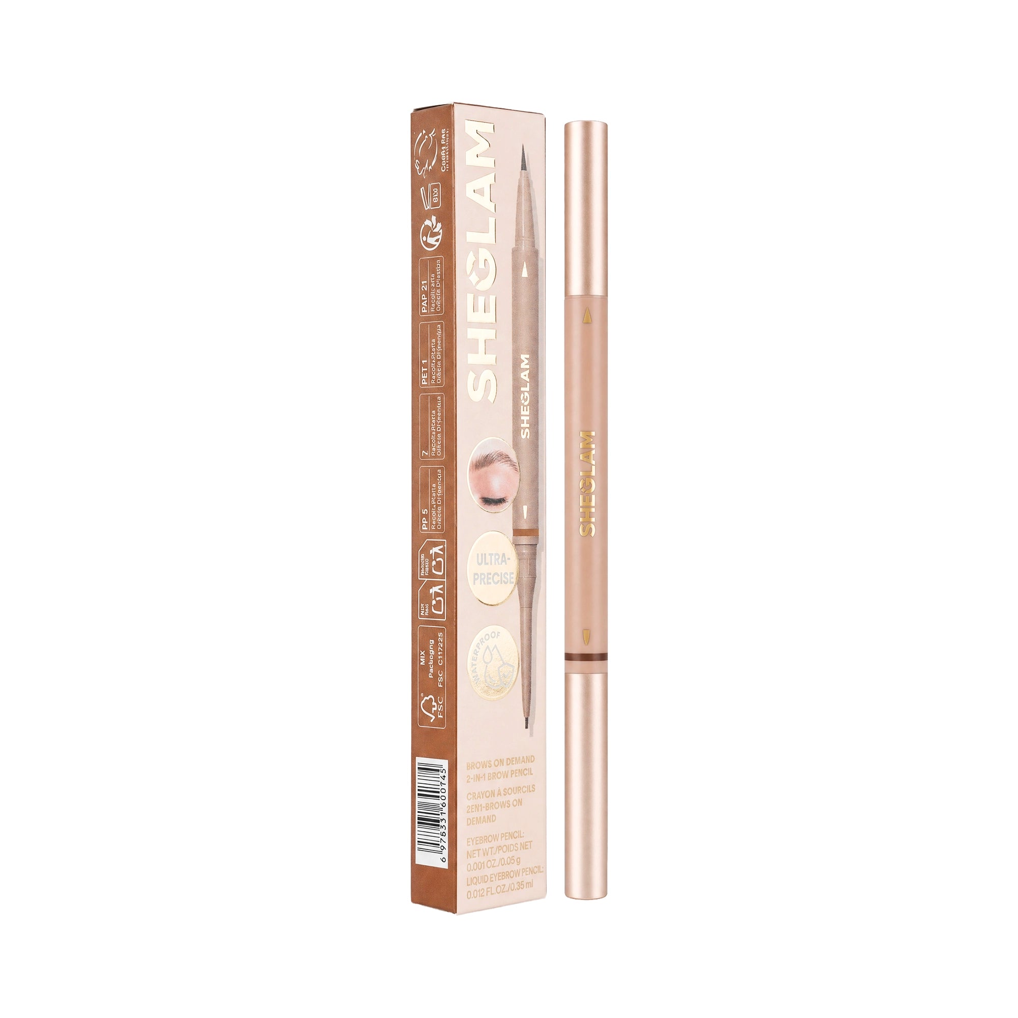 58169-Sheglam Brows On Demand 2-In-1 Brow Pencil Taupe  +3