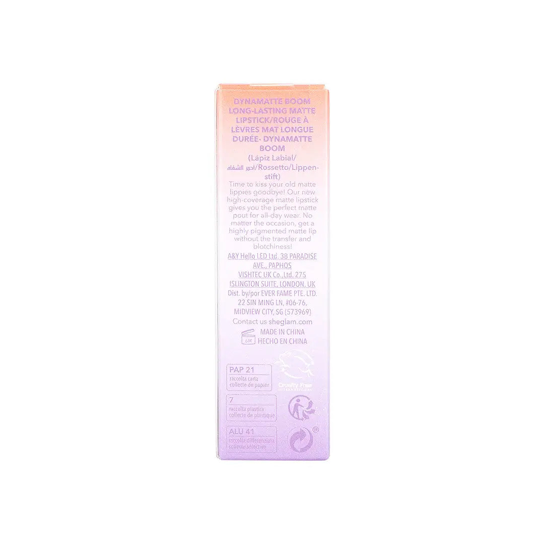 58195-Sheglam Dynamatte Boom Matte Lipstick Rule Breaker +6