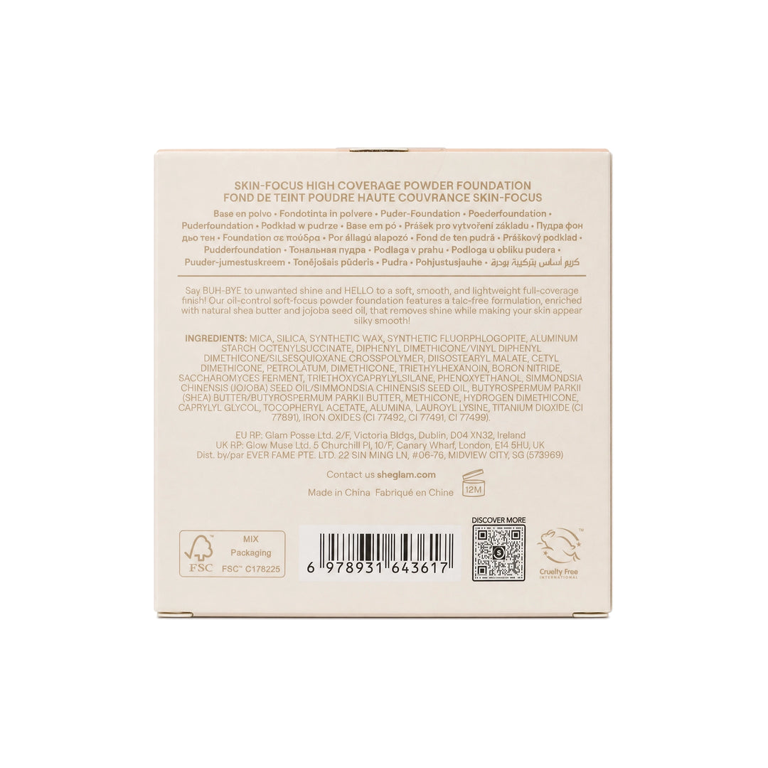 -Sheglam Skin-Focus High Coverage Powder Foundation Nude +7