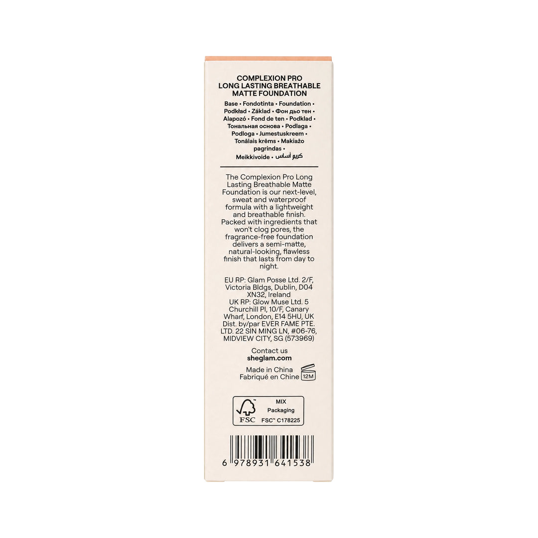 -Sheglam Complexion P.L.L Breathable Matte Foundation Golden +4