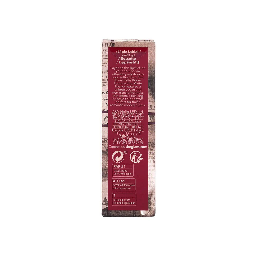 58259-Sheglam Ember Rose Dynamatte Boom Matte Lipstick-Bliss +7