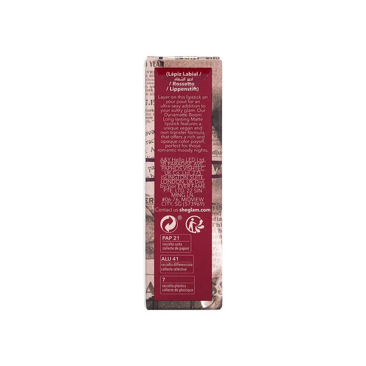58259-Sheglam Ember Rose Dynamatte Boom Matte Lipstick-Bliss +7