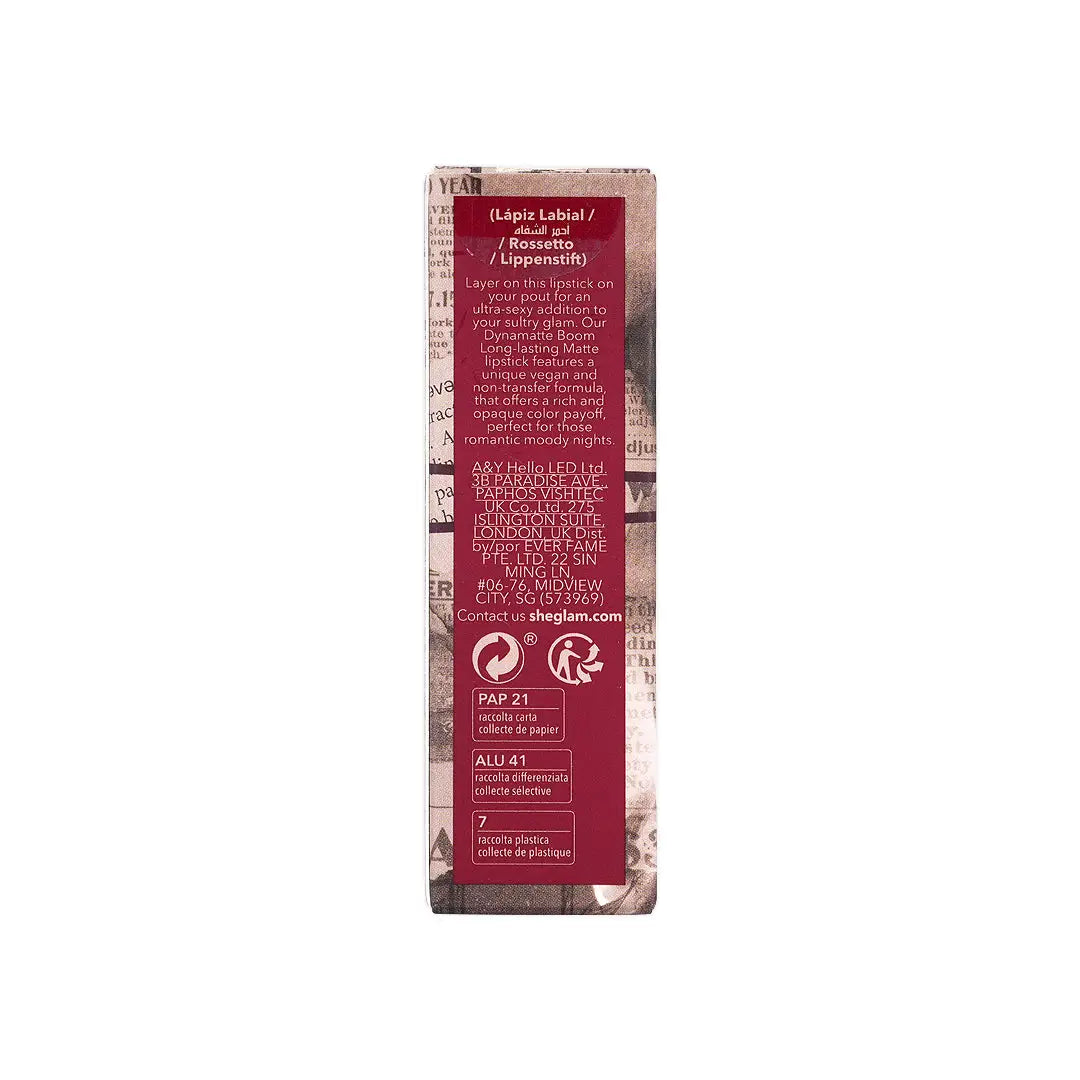 58262-Sheglam Ember Rose Dynamatte Boom Matte Lipstick-Cherish You +7