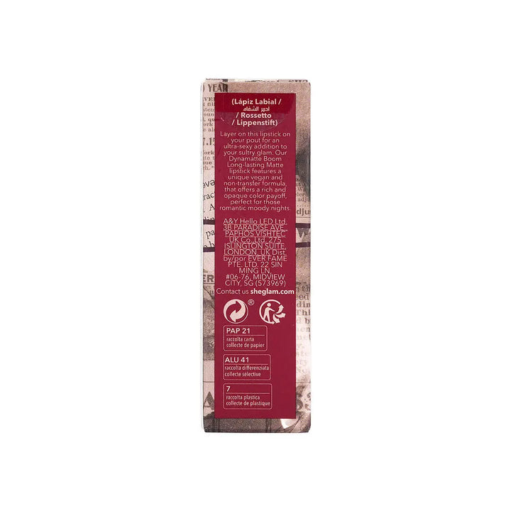 58262-Sheglam Ember Rose Dynamatte Boom Matte Lipstick-Cherish You +7