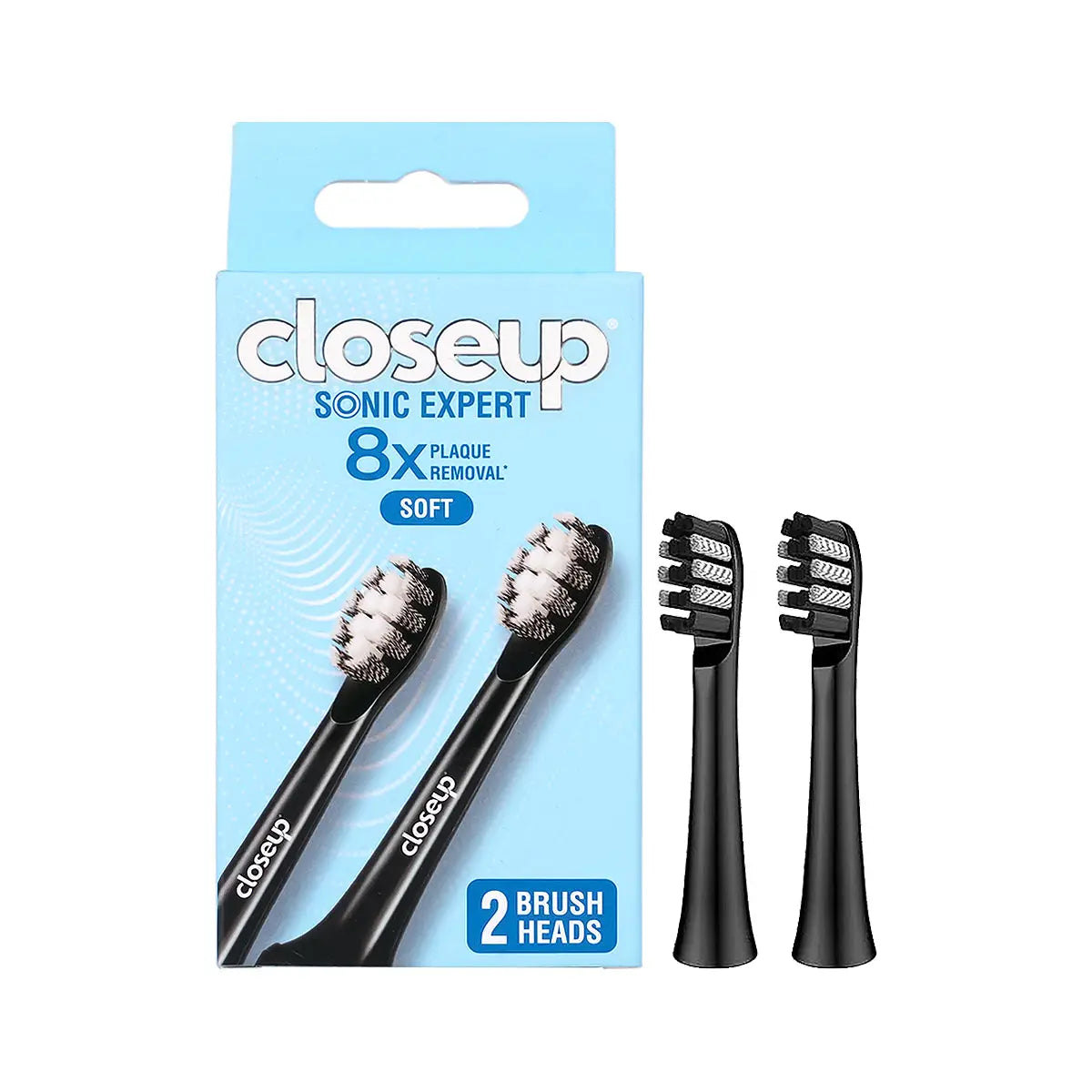2-Closeup Sonic Expert 2 Brush Heads-Black +1