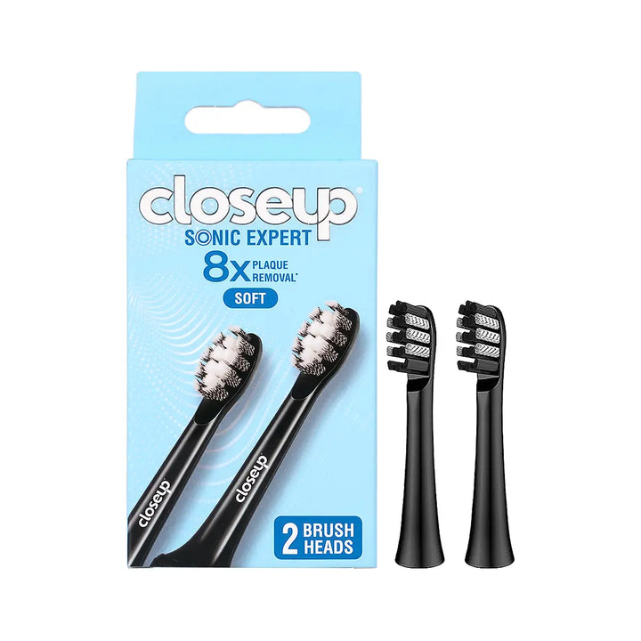 58303-Closeup Sonic Expert 2 Brush Heads-Black +1