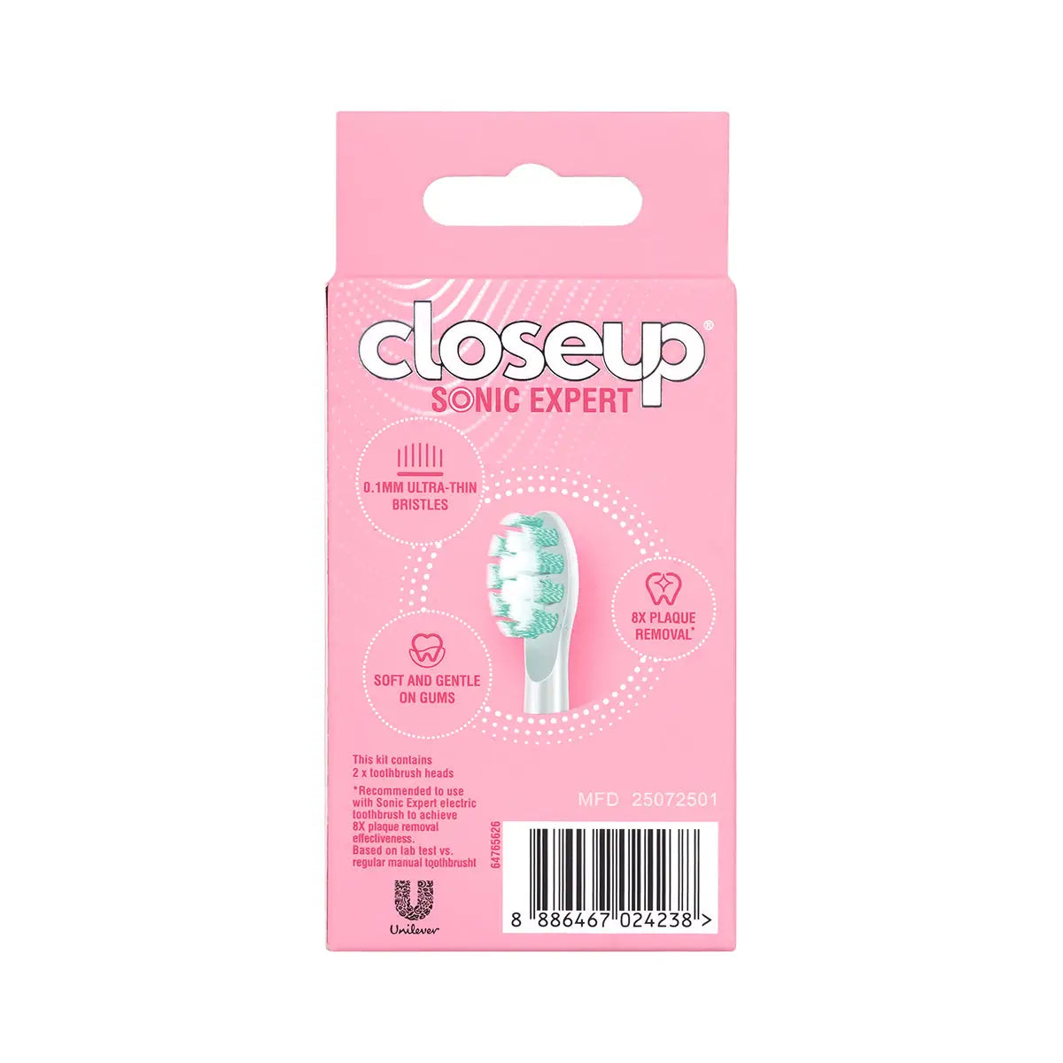 3-Closeup Sonic Expert 2 Brush Heads-Green +2