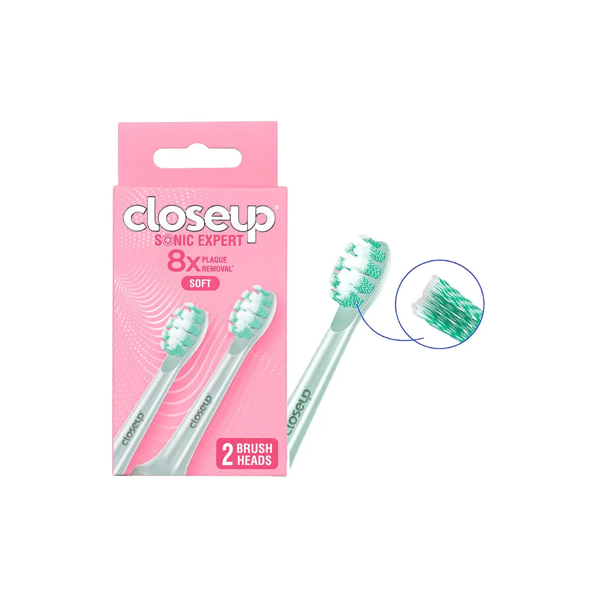 2-Closeup Sonic Expert 2 Brush Heads-Green +1