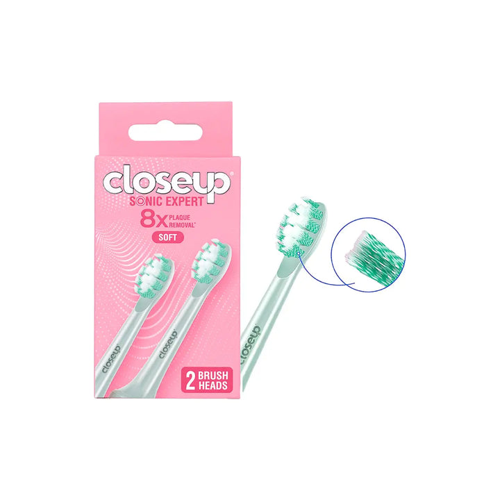 58304-Closeup Sonic Expert 2 Brush Heads-Green