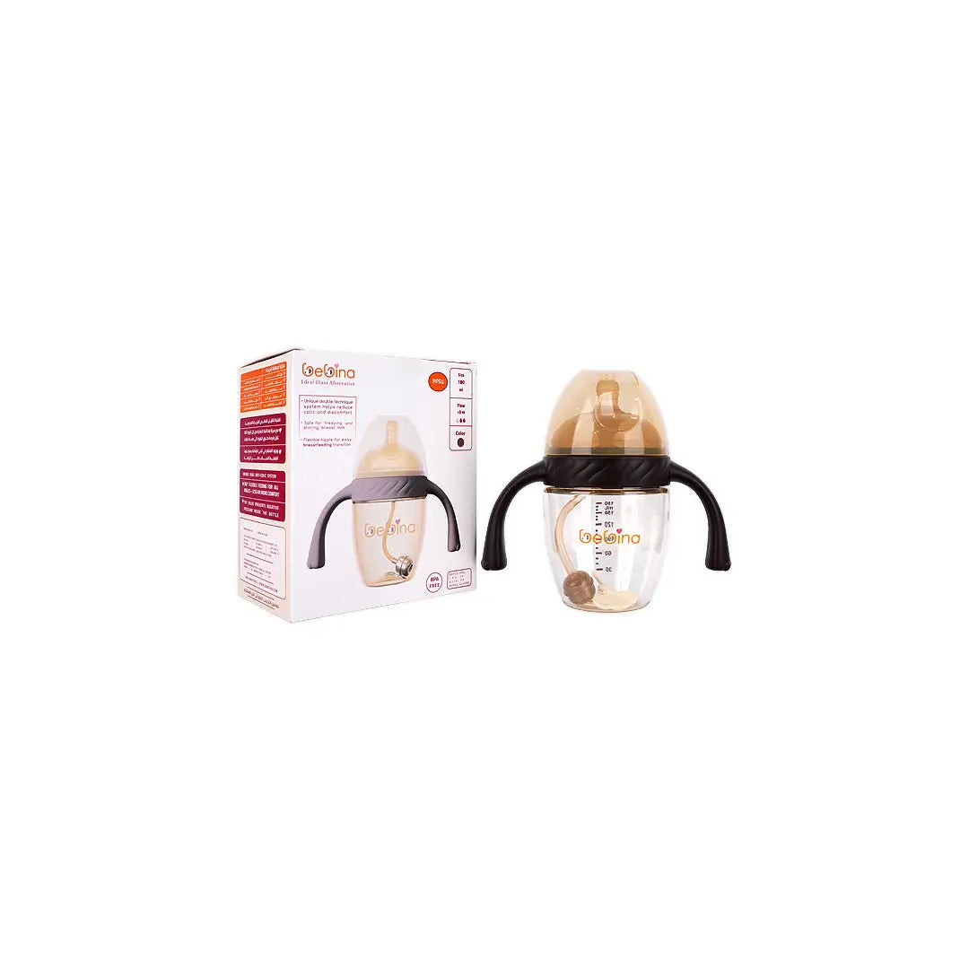 58401-Bebina Premium Care Baby Bottle +3m 180mL- Brown +7