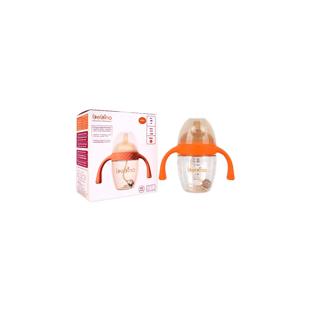 58402-Bebina Premium Care Baby Bottle +3m 180mL- Orange +2