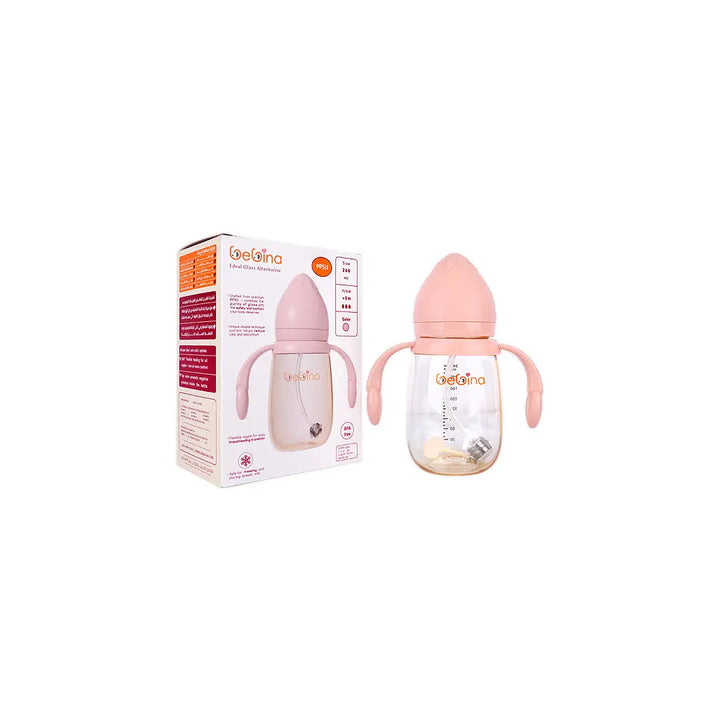 58404-Bebina Premium Care Baby Bottle +6m 240mL - Light Pink +7
