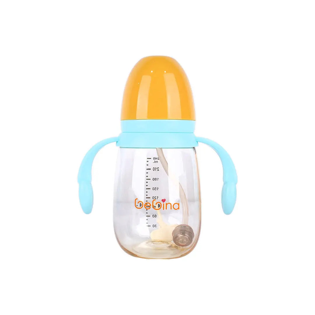 58405-Bebina Premium Care Weaning Bottle +6m 240mL - Light Blue +4