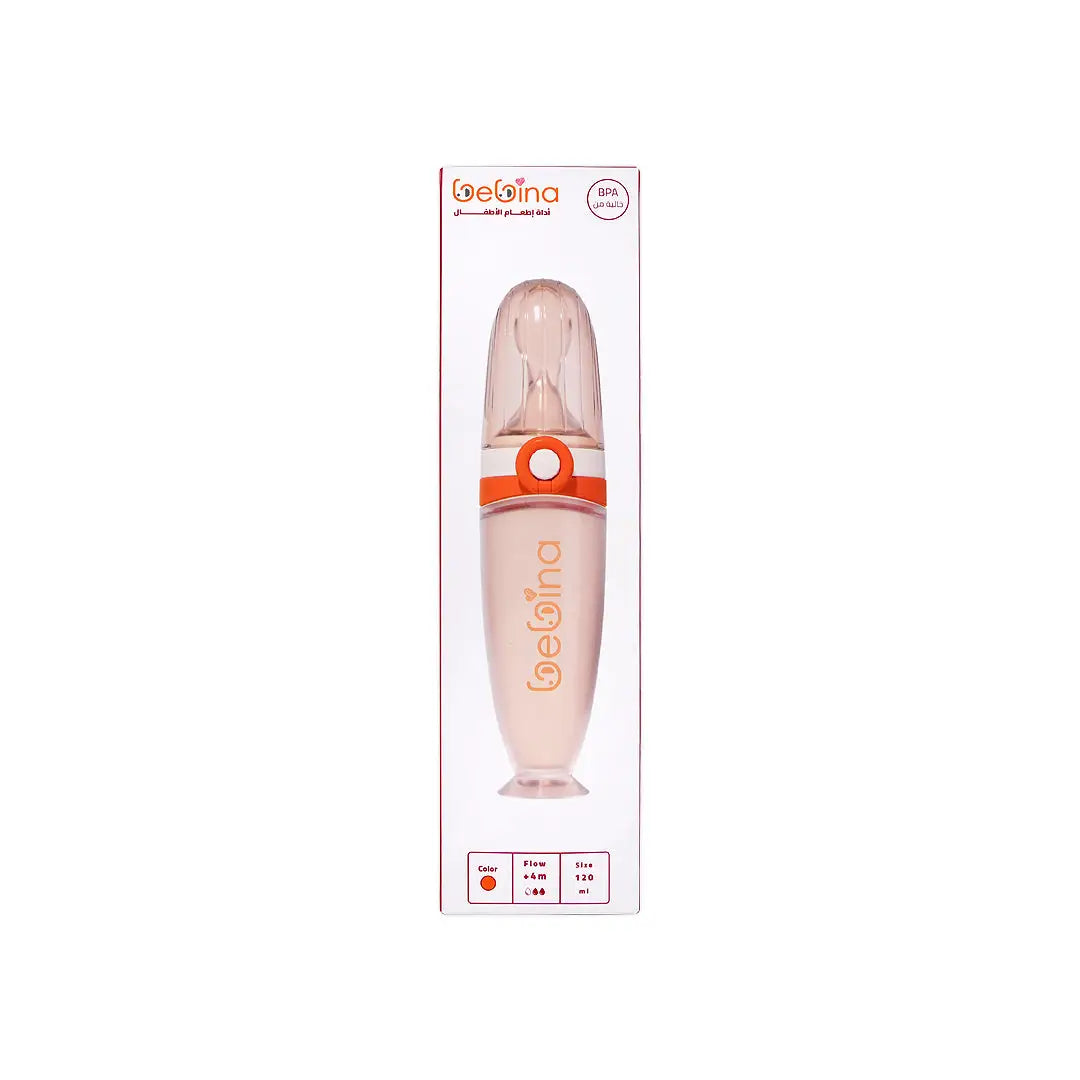 58407-Bebina Squeezy Baby Feeder +4m 120mL - Orange 