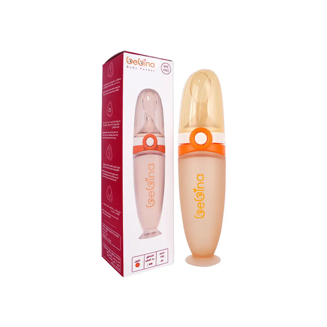 58407-Bebina Squeezy Baby Feeder +4m 120mL - Orange +6
