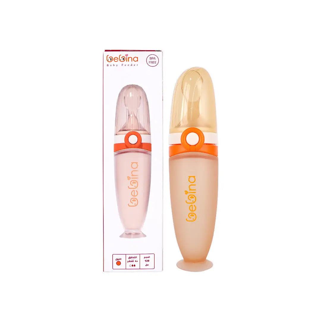 58407-Bebina Squeezy Baby Feeder +4m 120mL - Orange +2