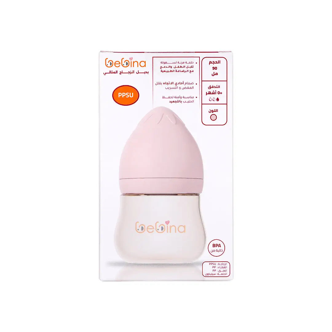 58408-Bebina Baby Bottle m 90mL - Light Pink 