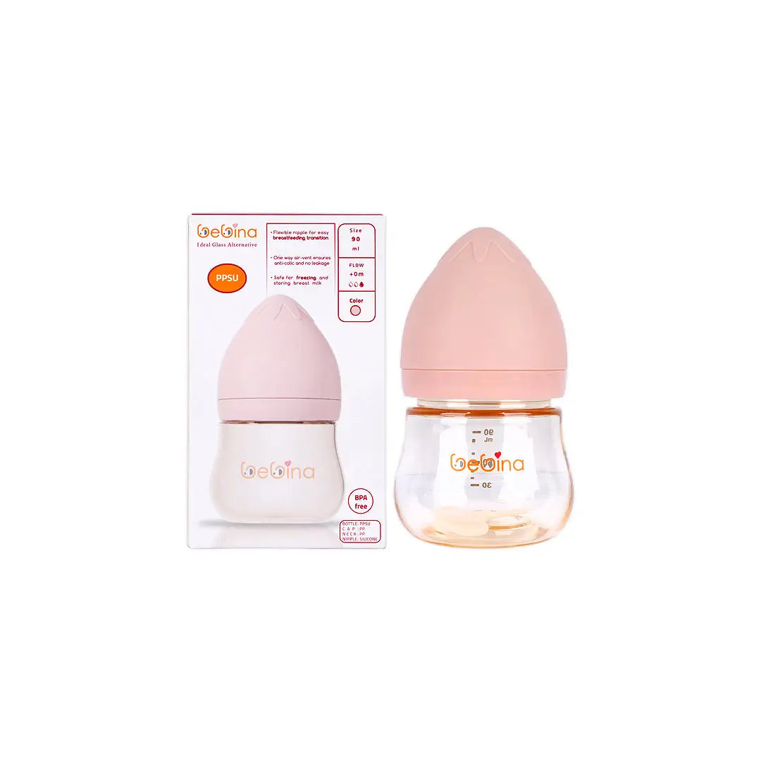 58408-Bebina Baby Bottle m 90mL - Light Pink +2