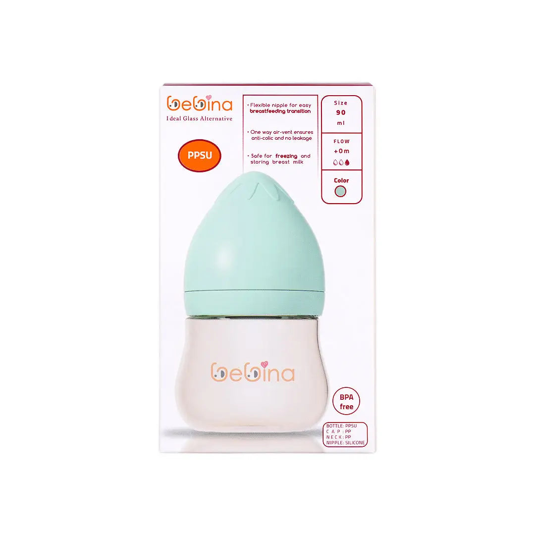 58409-Bebina Baby Bottle m 90mL - Light Green 