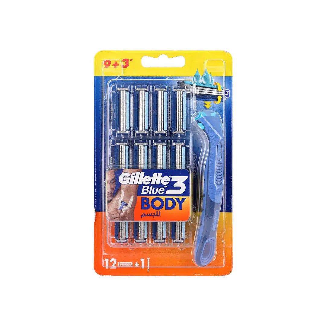 Gillette Blue3 Body Razor 1 Handle + 12 Refills