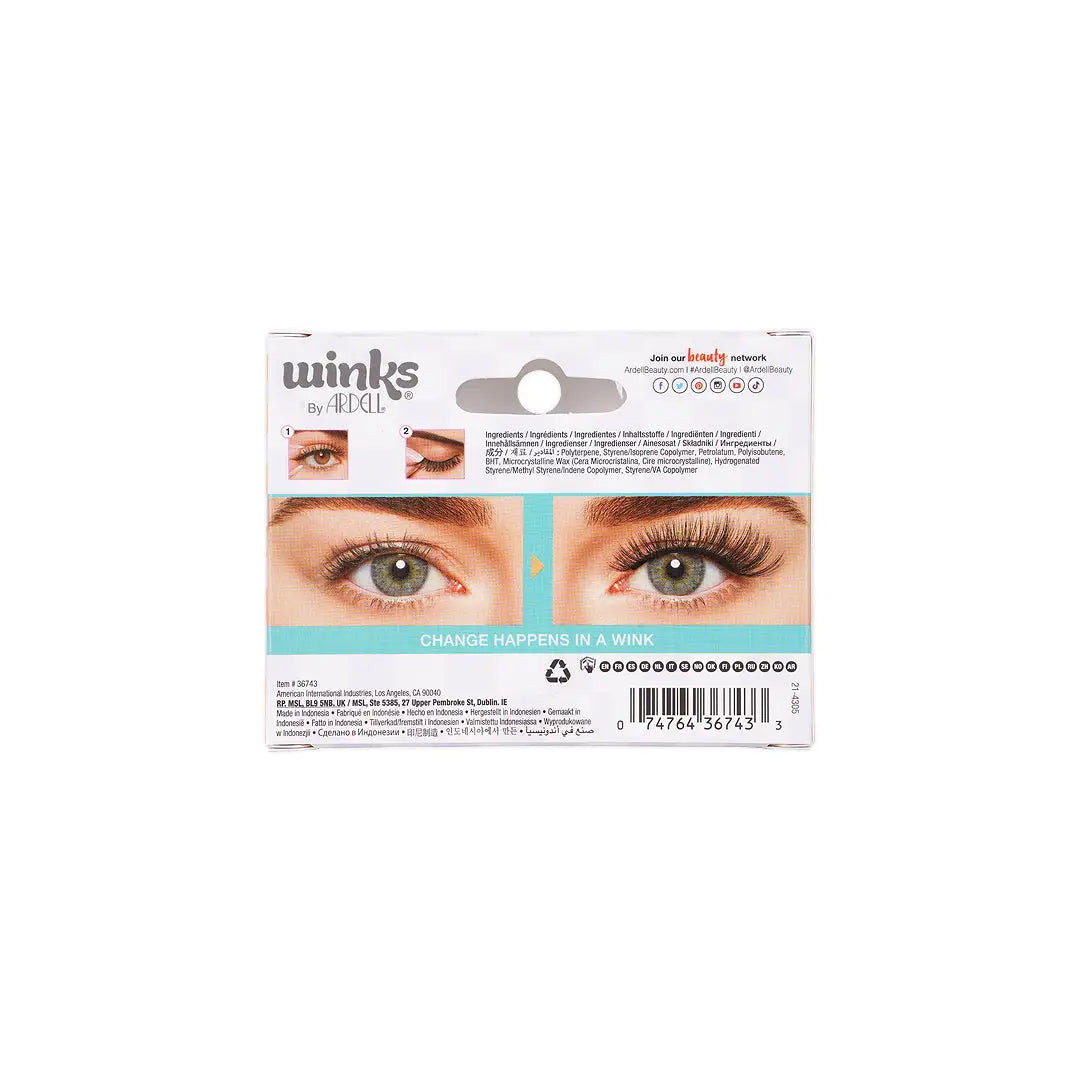 58625-Ardell Winks Self Adhesive Stick & Go Lashes-Peace +2