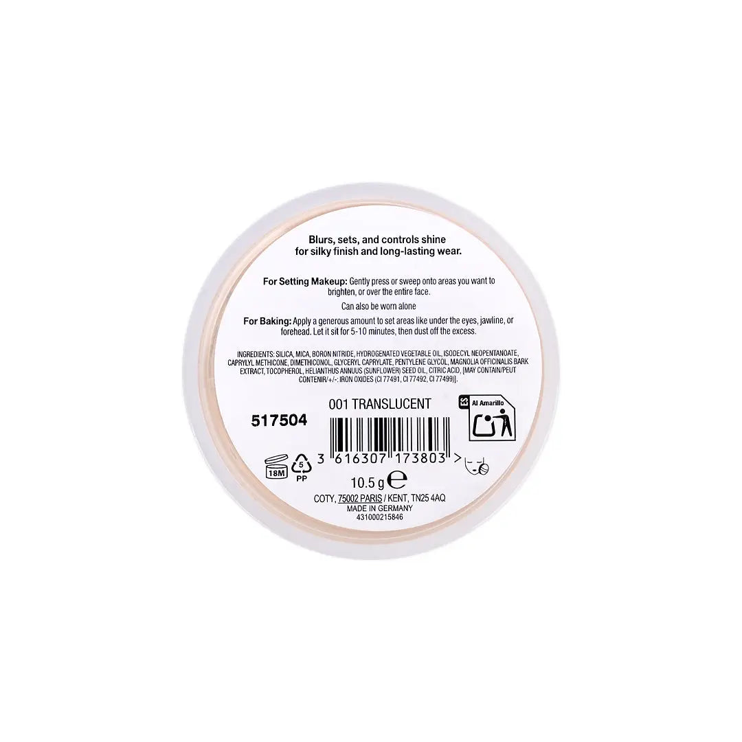 58654-Max Factor Pro Blur Long Setting Powder - 001 Translucent +3