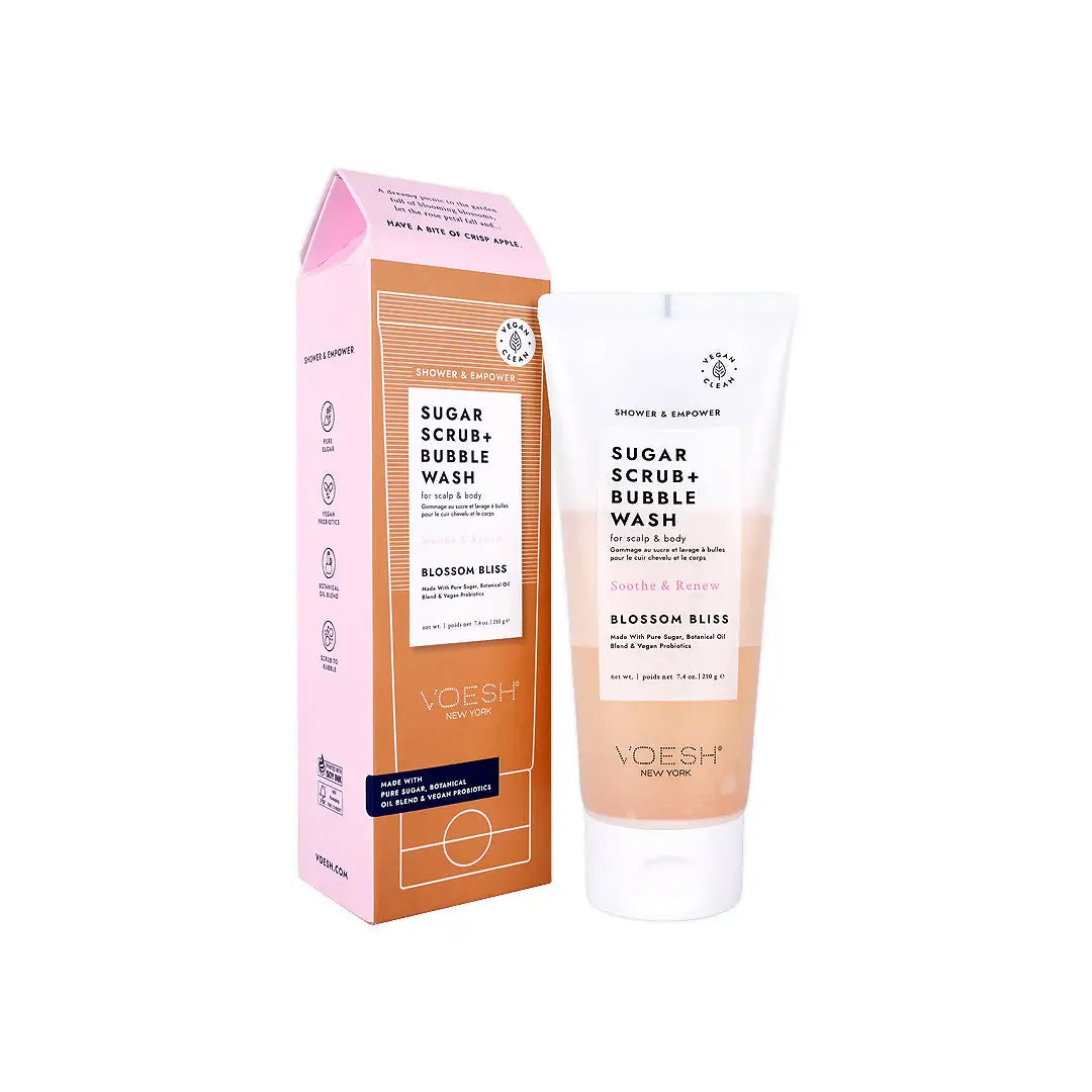 58733-Voesh Sugar Scrub + Bubble Wash 210g – Blossom Bliss +1