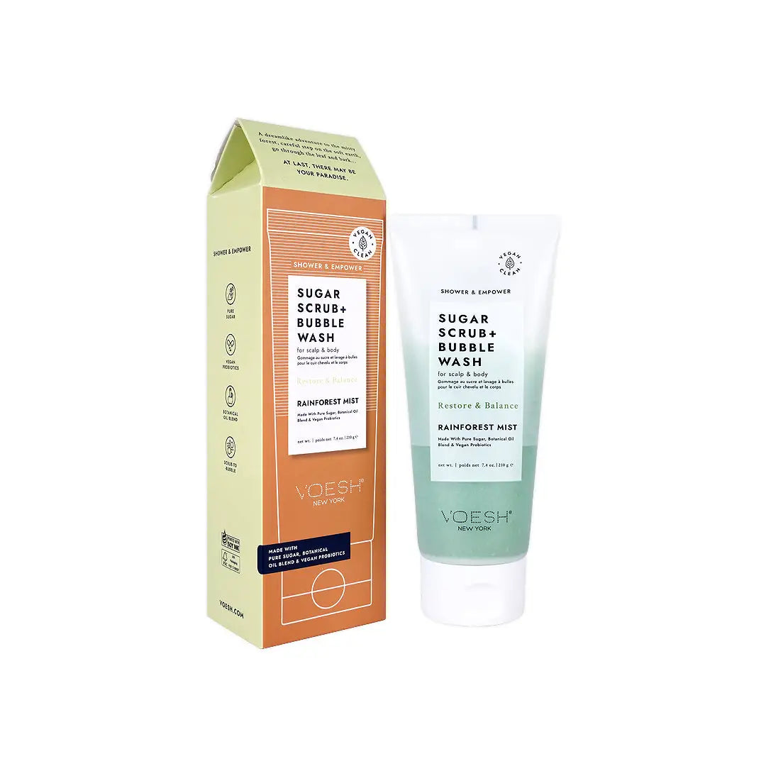 58734-Voesh Sugar Scrub + Bubble Wash 210g – Rainforest Mist +1