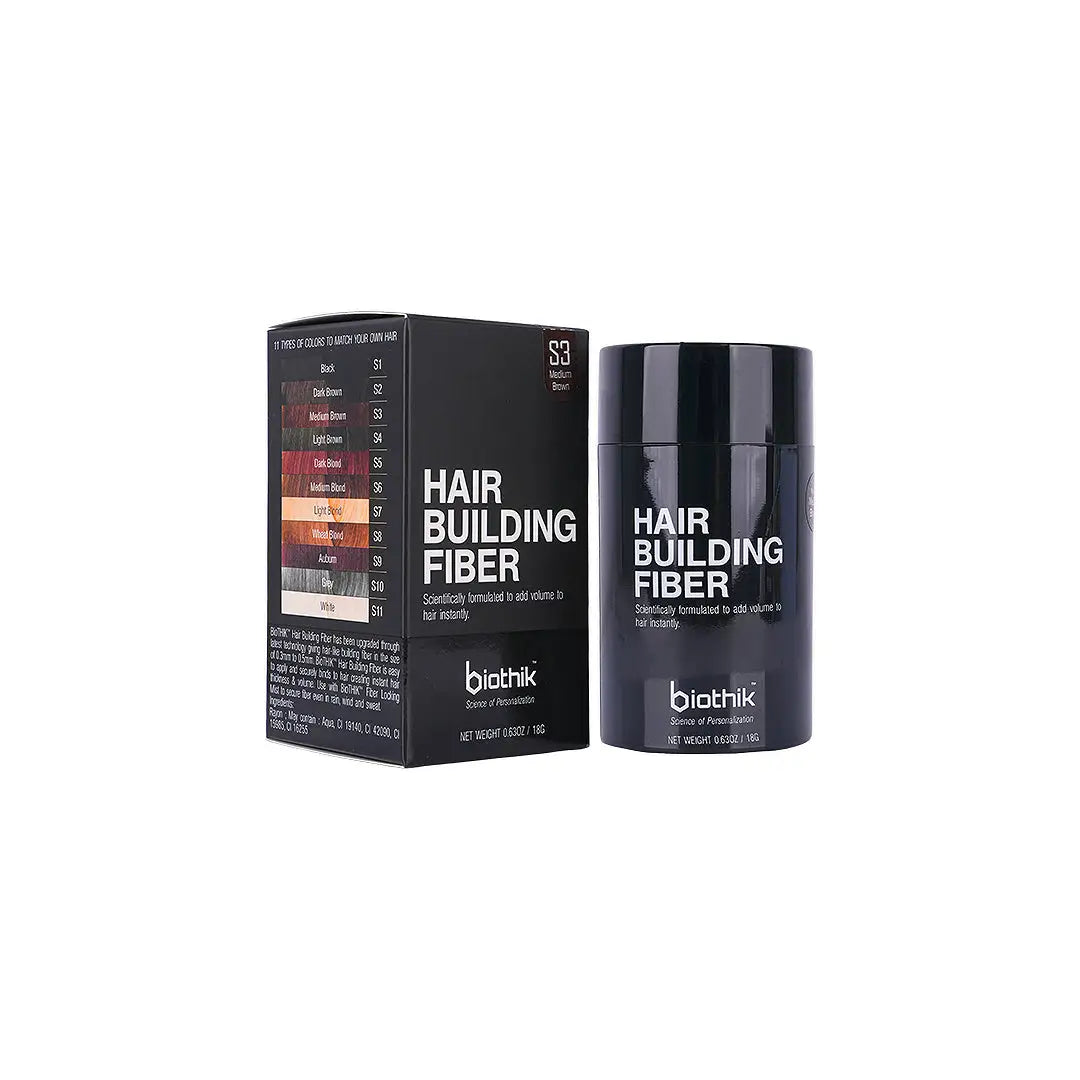 58777-Biothik Hair Building Fiber Medium Brown 18g - BTF203 +1