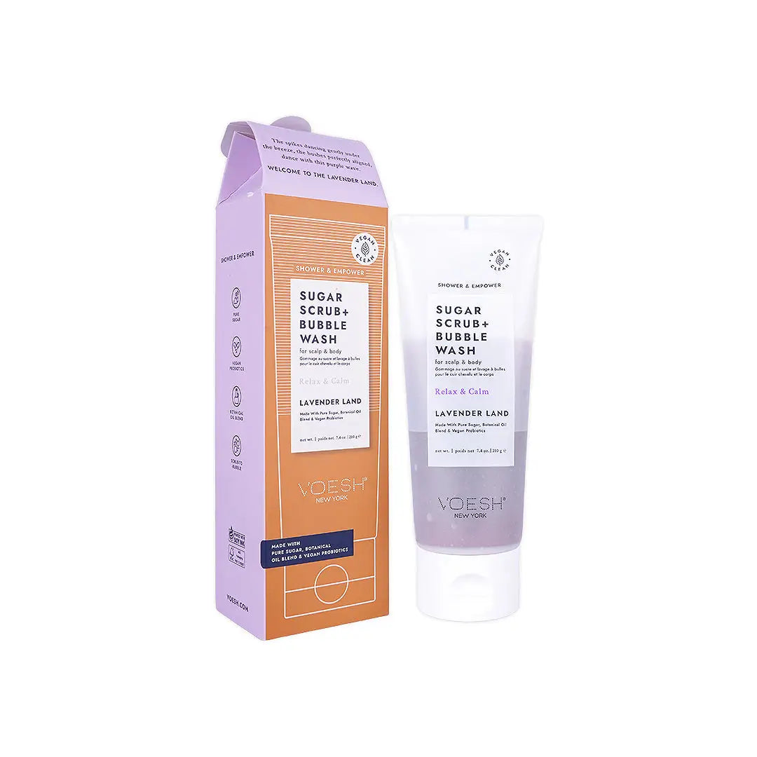58781-Voesh Sugar Scrub + Bubble Wash 210g - Lavender Land +1