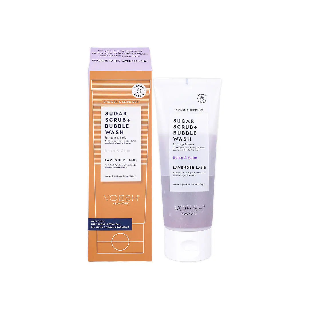 58781-Voesh Sugar Scrub + Bubble Wash 210g - Lavender Land
