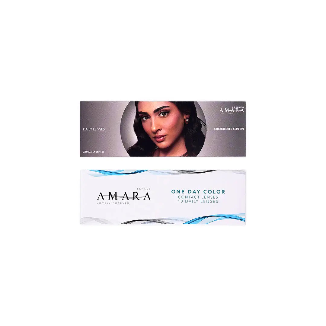 Amara One Day Color 10 Contact Lenses - Crocodile Green