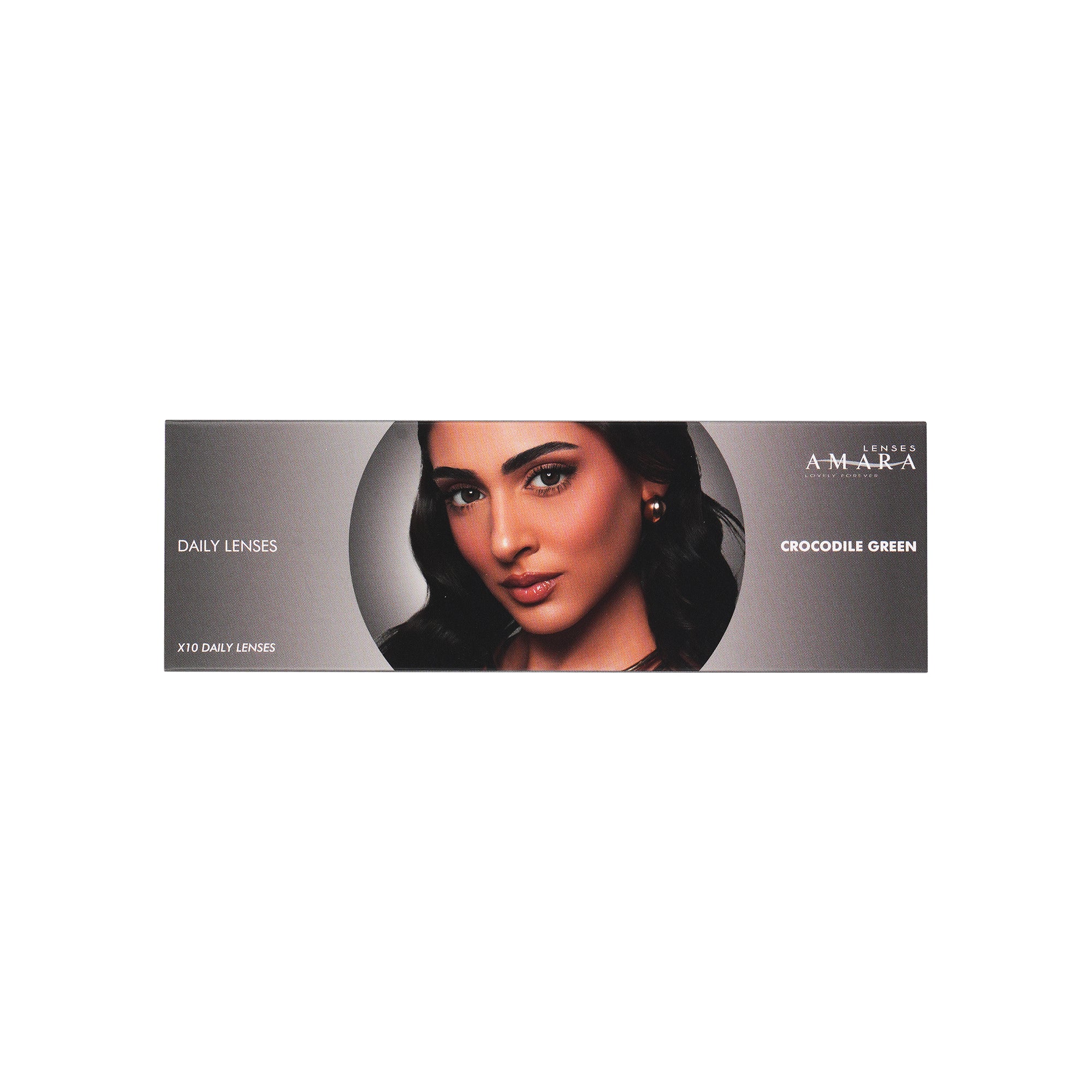 58797-Amara One Day Color 10 Contact Lenses - Crocodile Green +2