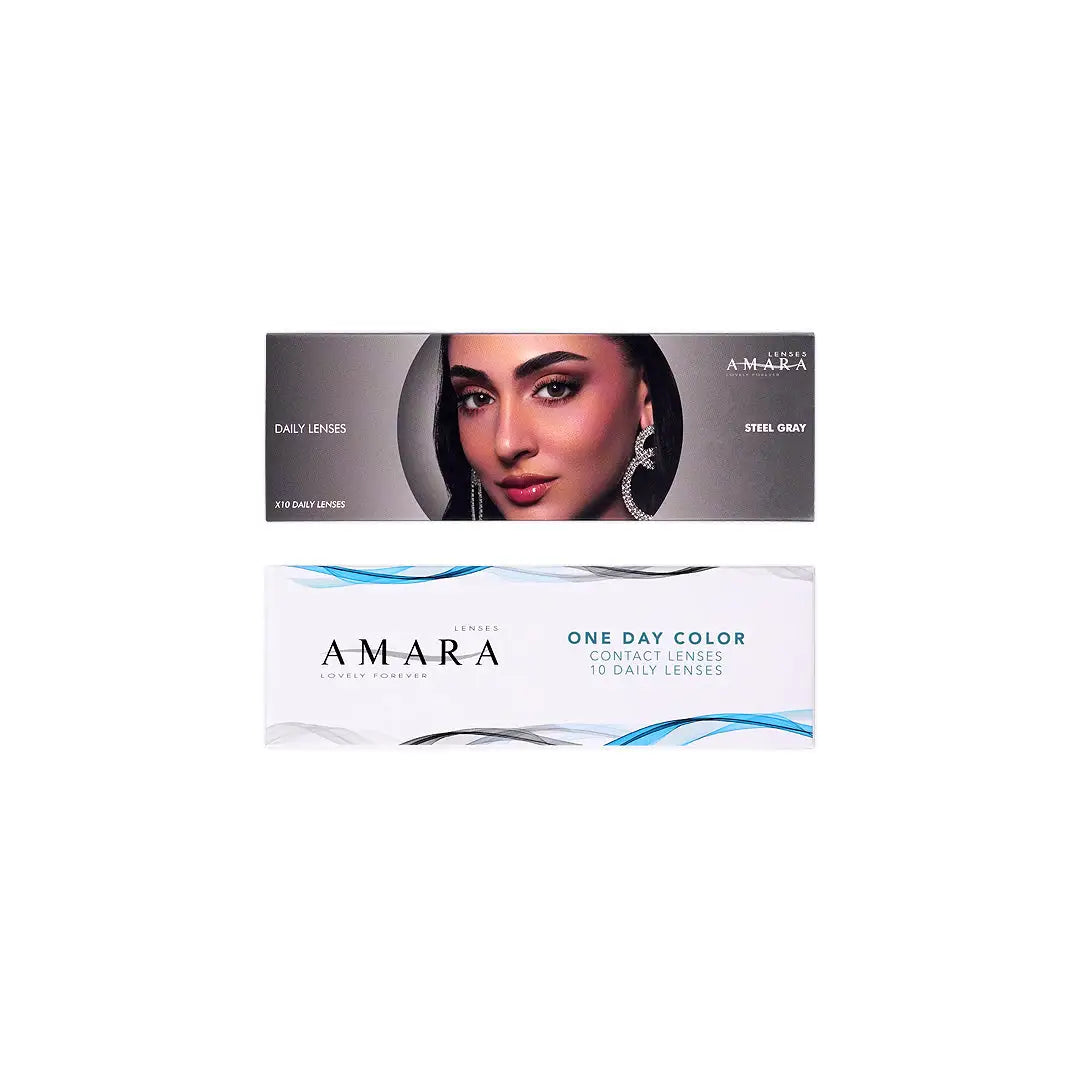 Amara One Day Color 10 Contact Lenses -Steel Gray