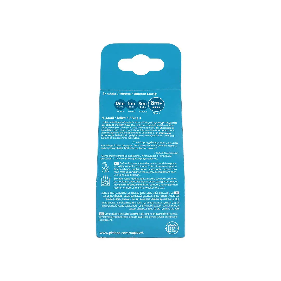 58887-Philips Avent Anti-Colic Teat 4 Drops (6m+) 2pcs-SCY764/02 +3