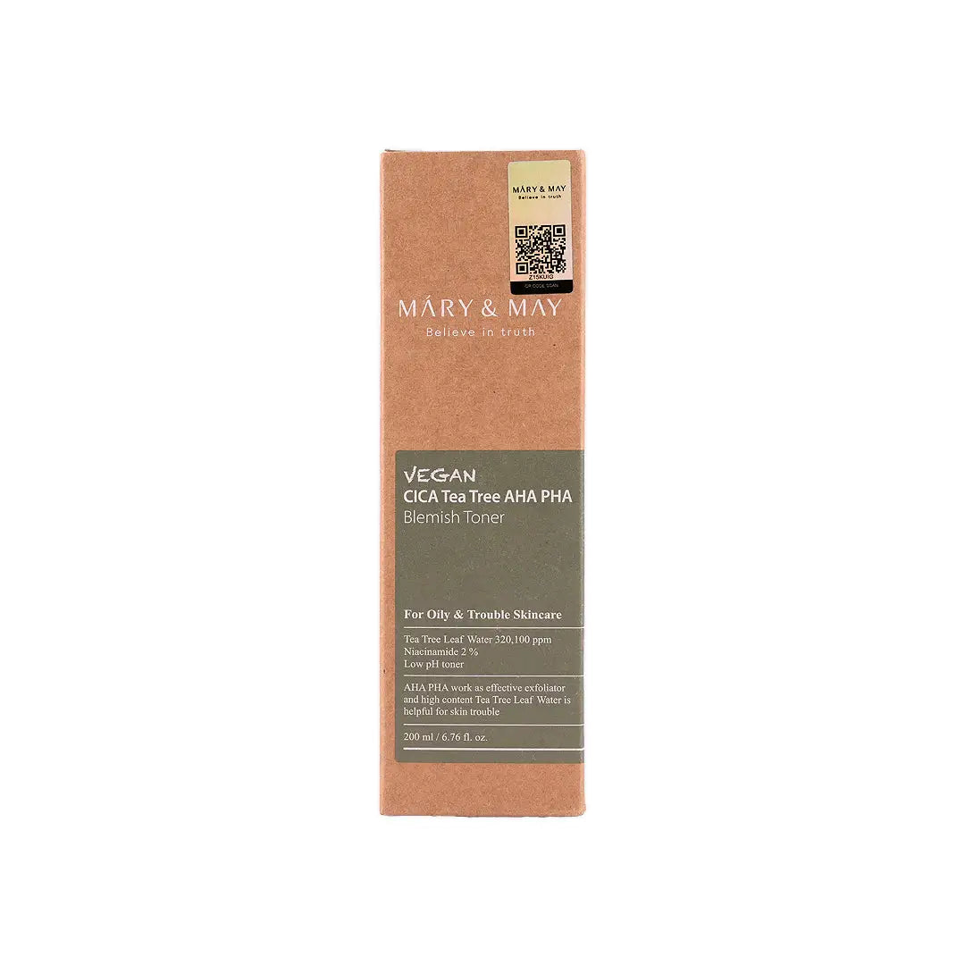 58893-Mary & May Vegan Cica Tea Tree AHA PHA Blemish Toner 200mL +0