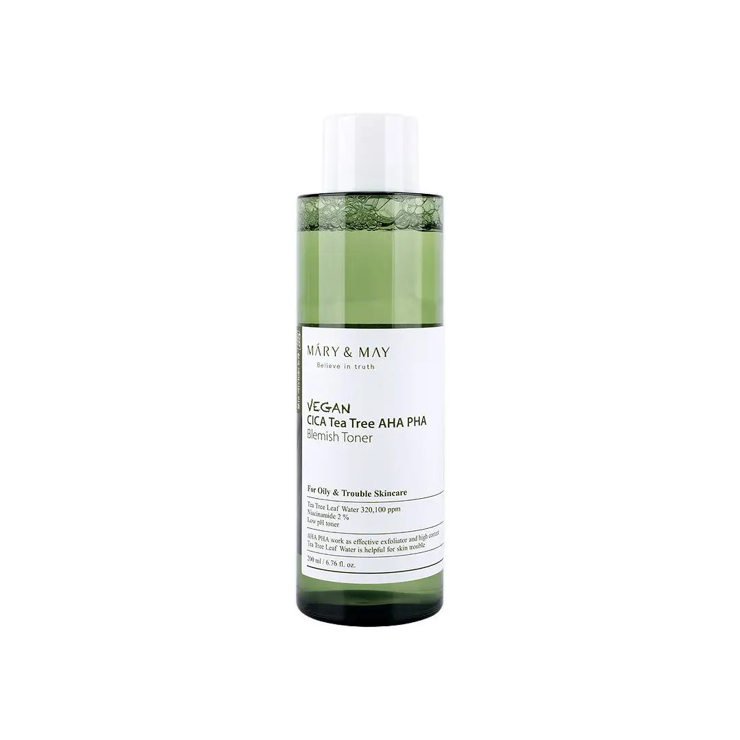 58893-Mary & May Vegan Cica Tea Tree AHA PHA Blemish Toner 200mL +2