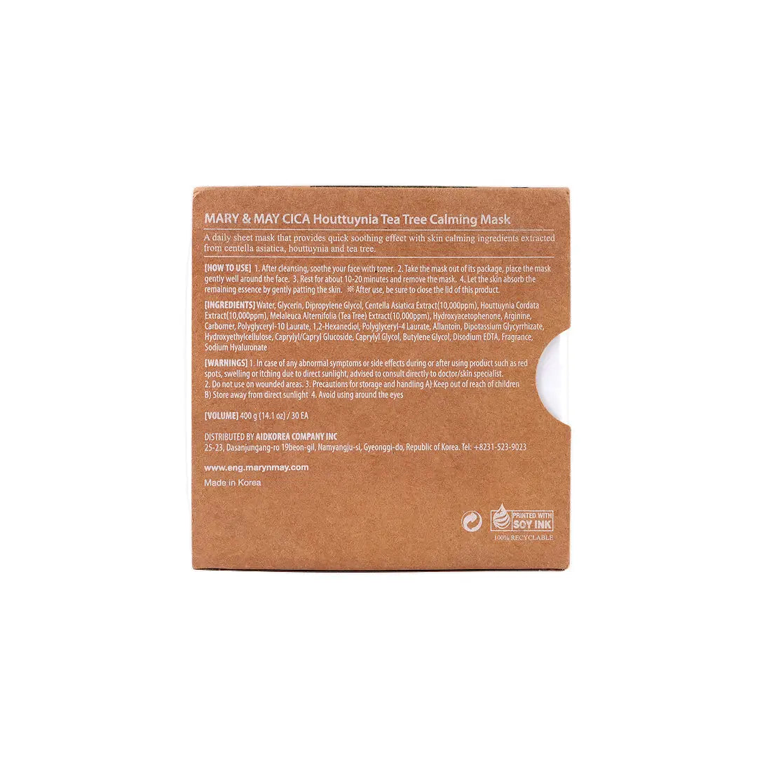 58905-Mary & May Cica Houttuynia Tea Tree Calming Mask 400g +8