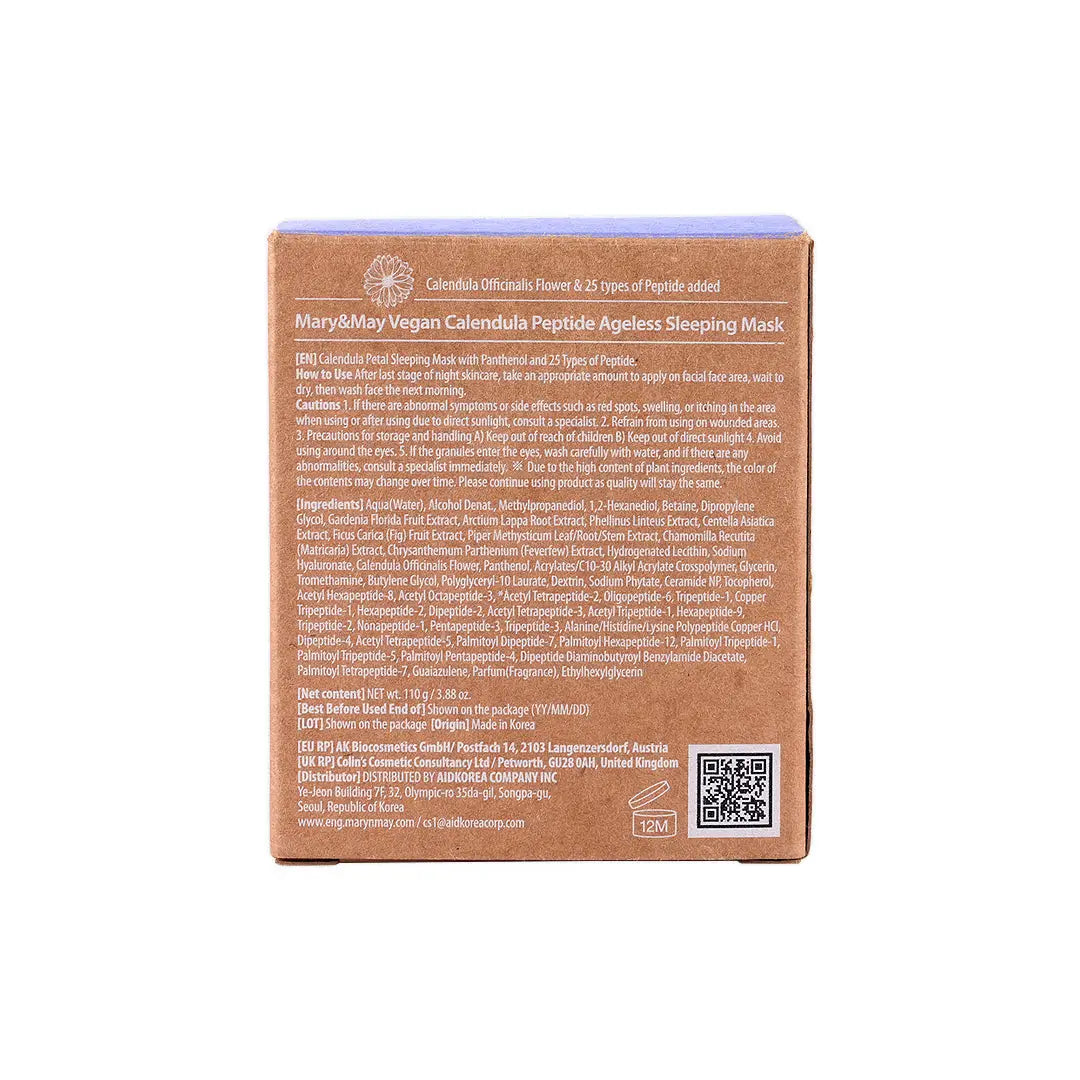 58912-Mary & May Vegan Calendula Peptide Ageles Sleeping Mask 110g +6