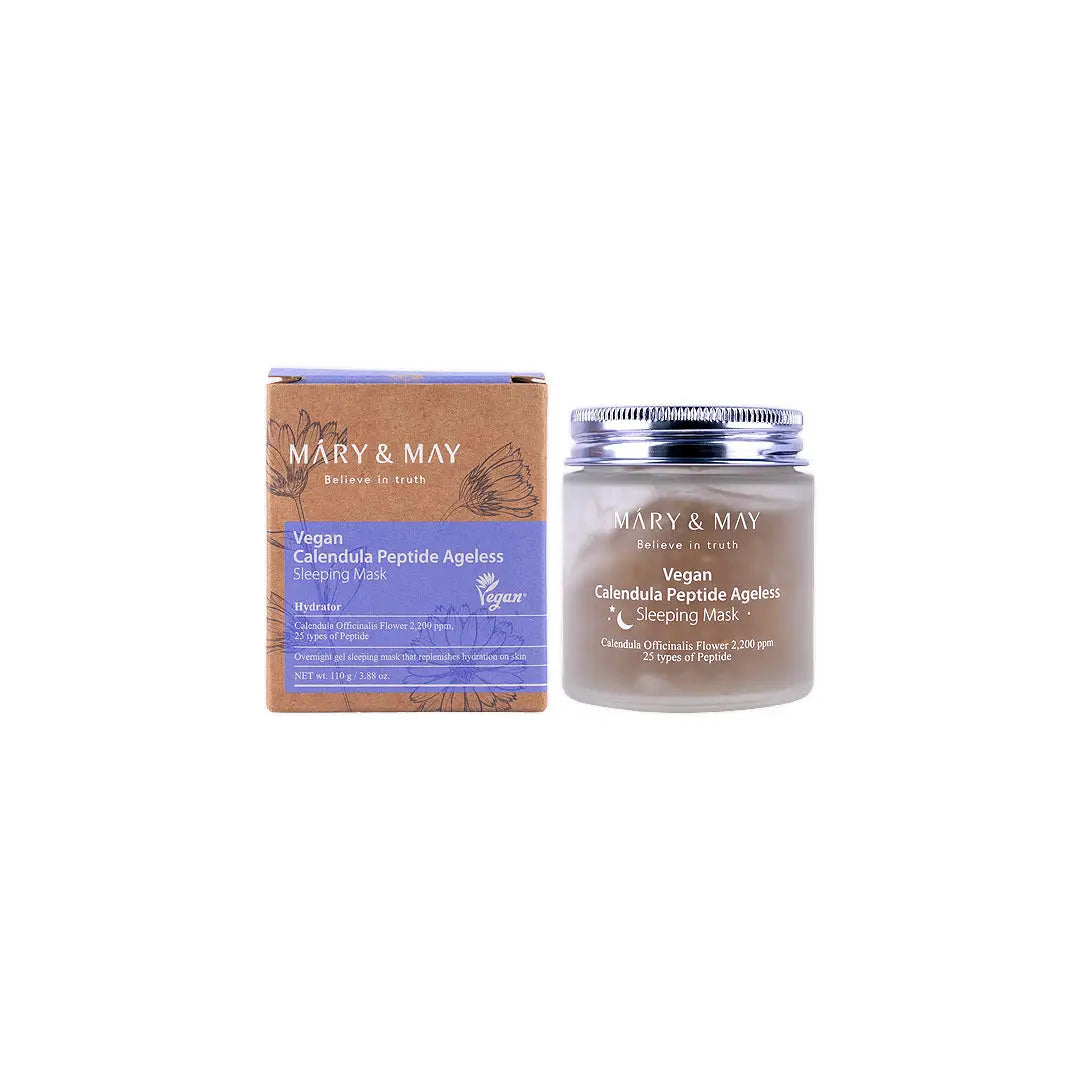 58912-Mary & May Vegan Calendula Peptide Ageles Sleeping Mask 110g +4