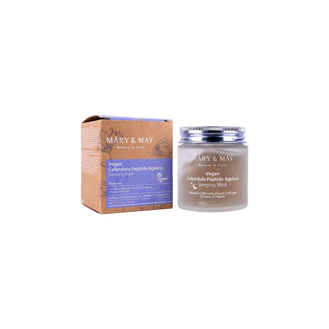 58912-Mary & May Vegan Calendula Peptide Ageles Sleeping Mask 110g +3