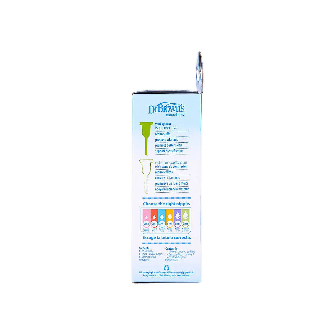 Dr Browns Anti-Colic Narrow Baby Bottle(0m+) 60mL-7753