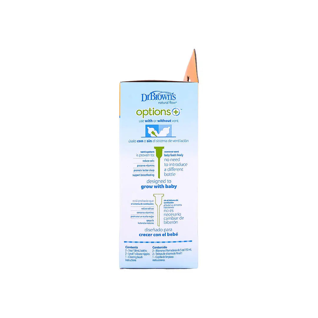 58916-Dr Browns Anti-Colic Wild-Neck Baby Bottle(0m+) 2x150mL-8171 +7