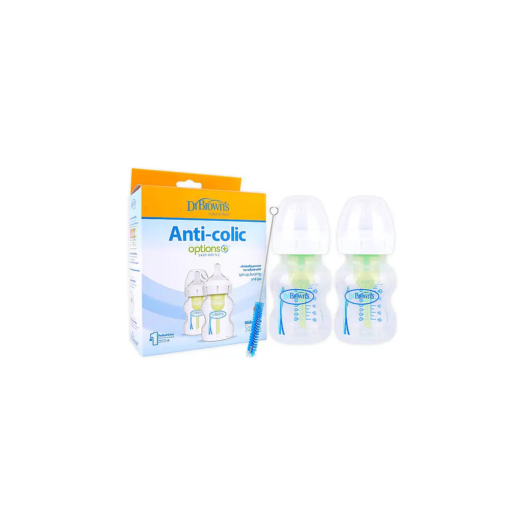58916-Dr Browns Anti-Colic Wild-Neck Baby Bottle(0m+) 2x150mL-8171 +1