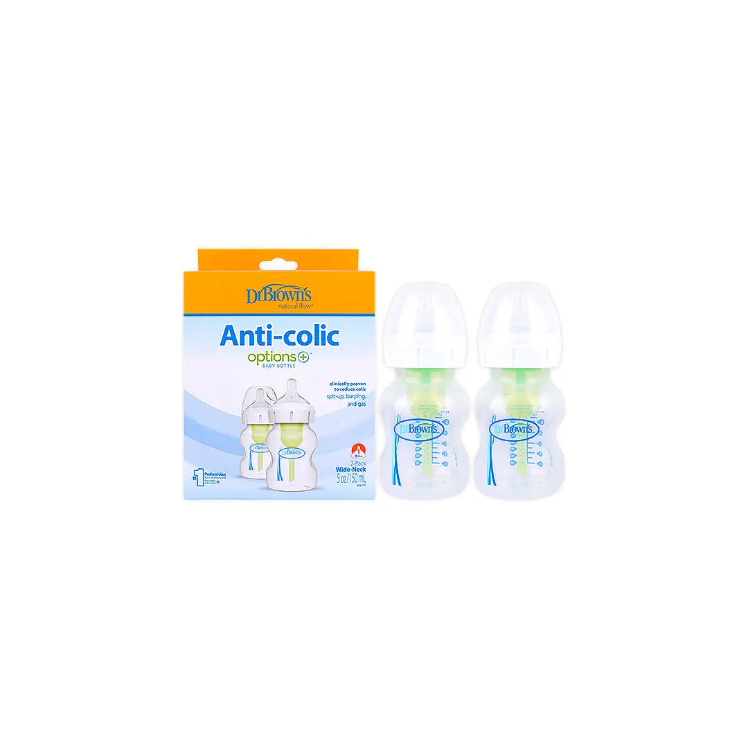 58916-Dr Browns Anti-Colic Wild-Neck Baby Bottle(0m+) 2x150mL-8171