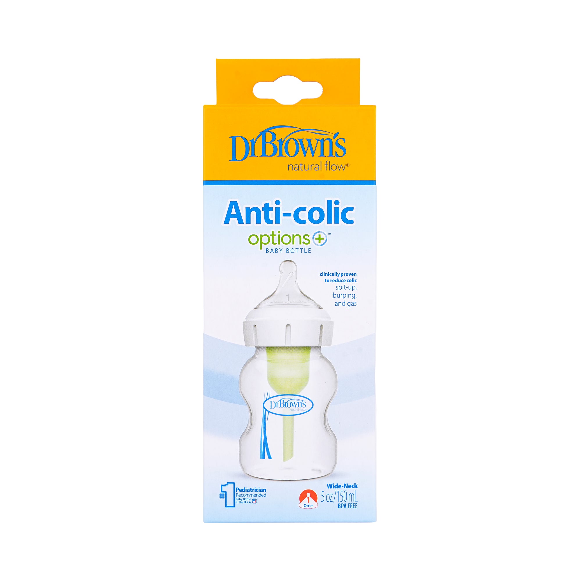 58917-Dr Browns Anti-Colic Wild-Neck Baby Bottle(0m+) 150mL-8164 +2