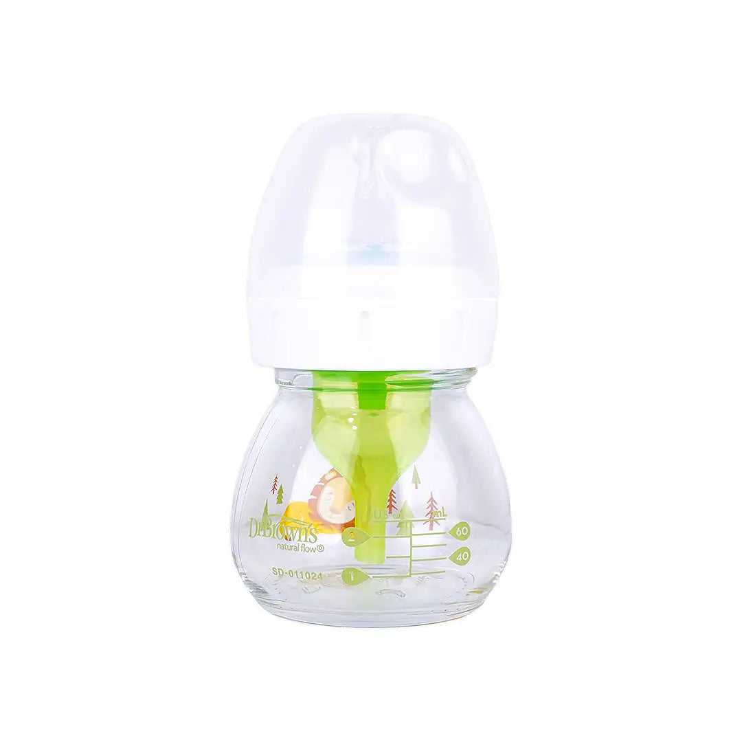Dr Browns Anti-Colic Wild-Neck Glass Bottle(0m+ P) 60mL-0808
