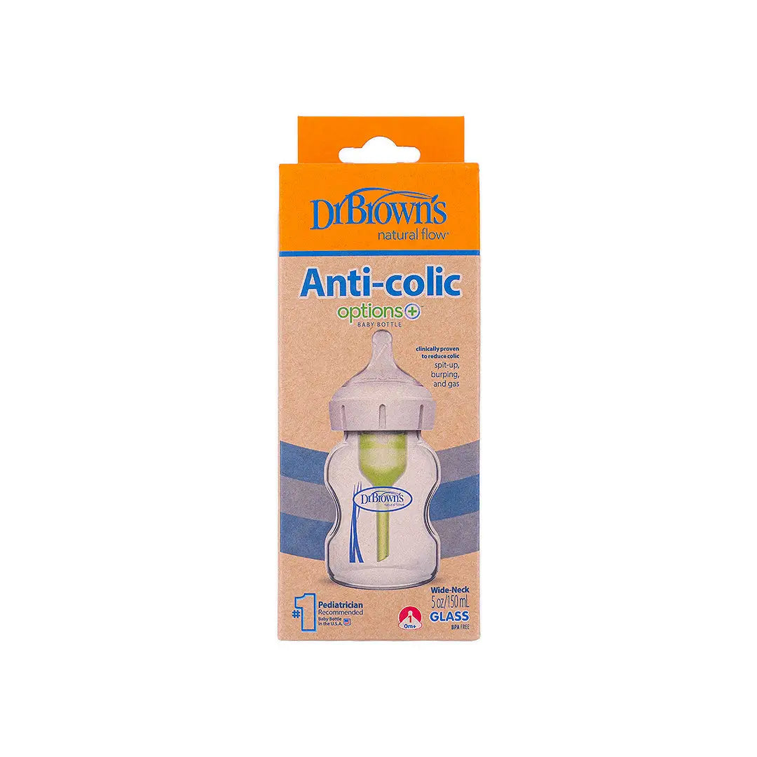 Dr Browns Anti-Colic Wild-Neck Glass Bottle(0m+) 150mL-7082